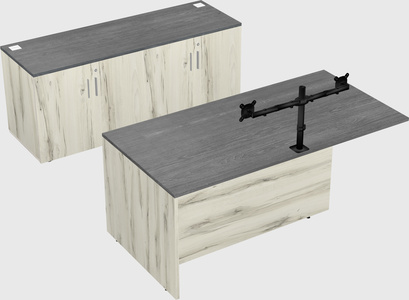 Executive parallel desk with credenza