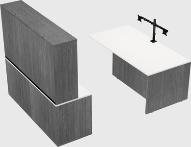 Executive parallel desk with credenza