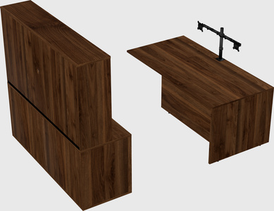 Executive parallel desk with credenza