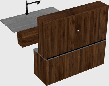 Executive parallel desk with credenza