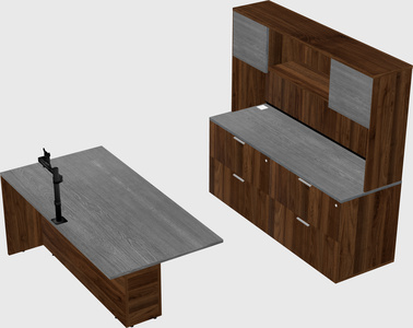 Executive parallel desk with credenza