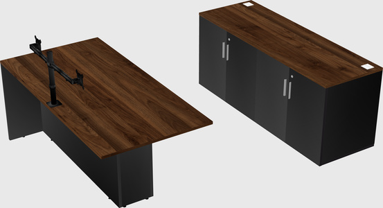 Executive parallel desk with credenza