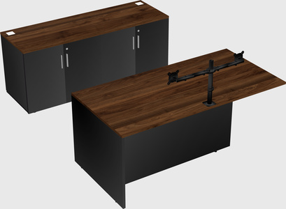 Executive parallel desk with credenza