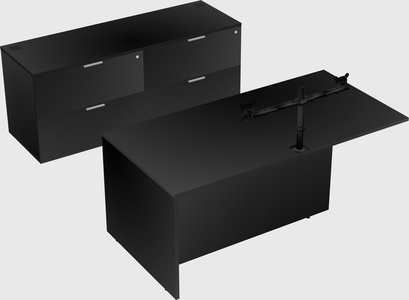 Executive parallel desk with credenza