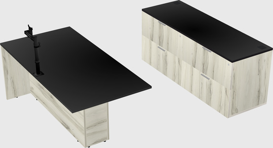 Executive parallel desk with credenza