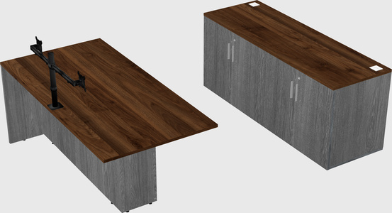 Executive parallel desk with credenza