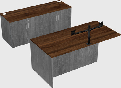 Executive parallel desk with credenza