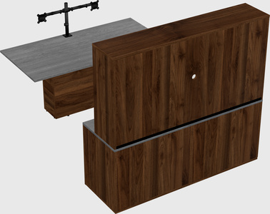 Executive parallel desk with credenza