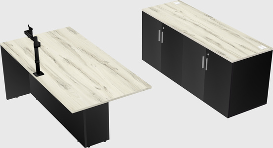 Executive parallel desk with credenza