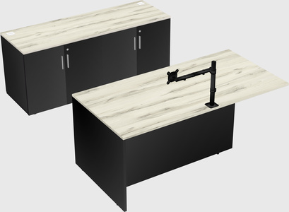 Executive parallel desk with credenza