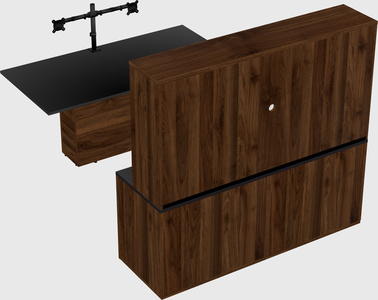Executive parallel desk with credenza