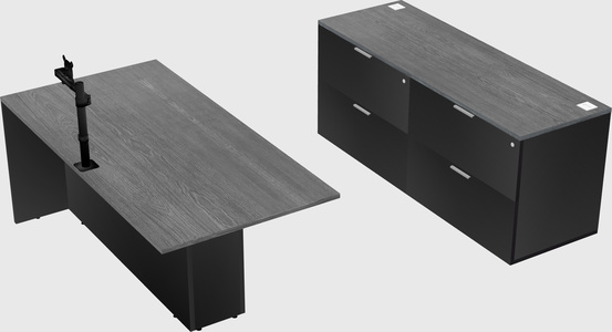 Executive parallel desk with credenza
