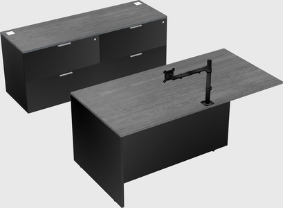 Executive parallel desk with credenza