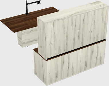 Executive parallel desk with credenza