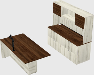 Executive parallel desk with credenza