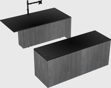 Executive parallel desk with credenza