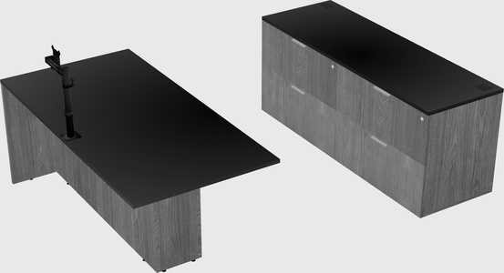 Executive parallel desk with credenza