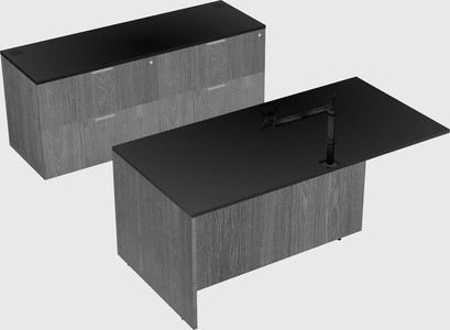 Executive parallel desk with credenza