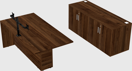 Executive parallel desk with credenza
