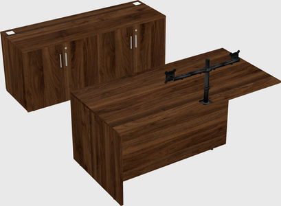 Executive parallel desk with credenza