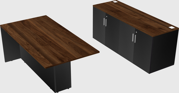 Executive parallel desk with credenza