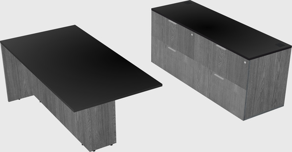Executive parallel desk with credenza