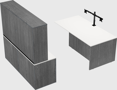 Executive parallel desk with credenza