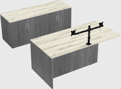 Executive parallel desk with credenza