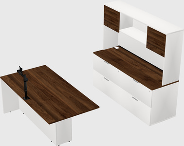 Executive parallel desk with credenza