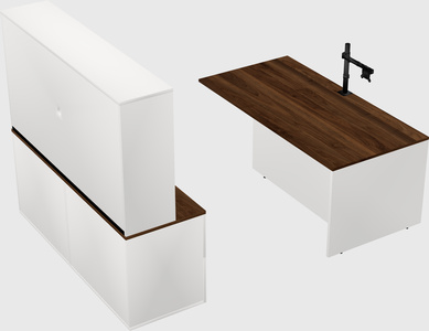 Executive parallel desk with credenza