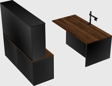 Executive parallel desk with credenza