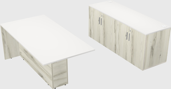 Executive parallel desk with credenza