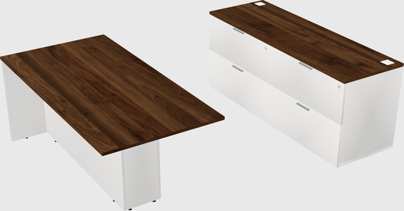 Executive parallel desk with credenza