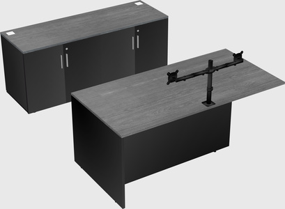 Executive parallel desk with credenza