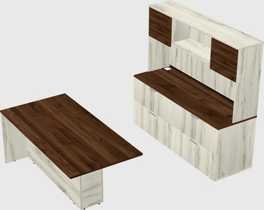 Executive parallel desk with credenza