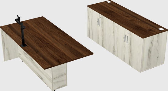 Executive parallel desk with credenza