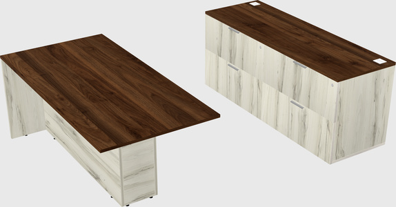 Executive parallel desk with credenza