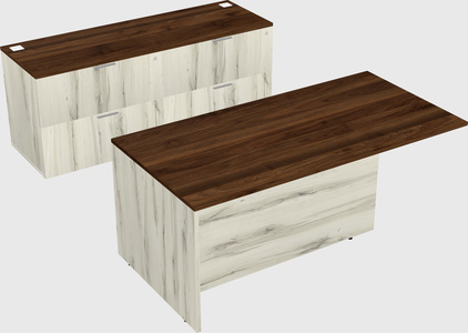 Executive parallel desk with credenza