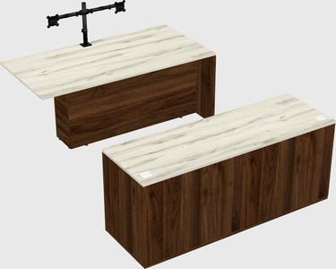 Executive parallel desk with credenza