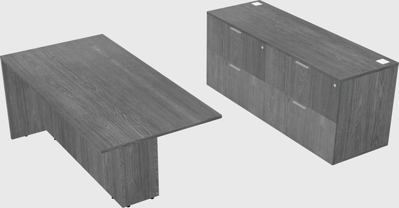 Executive parallel desk with credenza