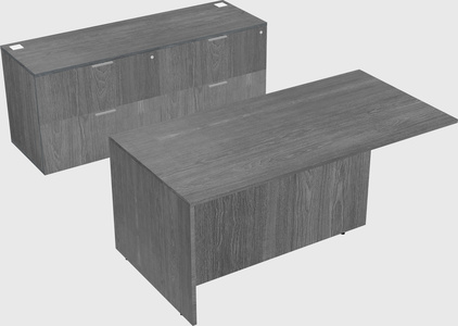 Executive parallel desk with credenza