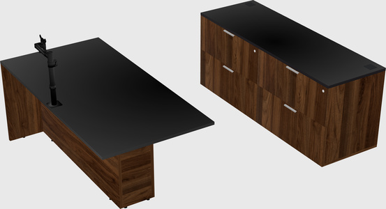 Executive parallel desk with credenza