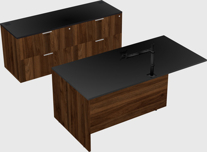 Executive parallel desk with credenza
