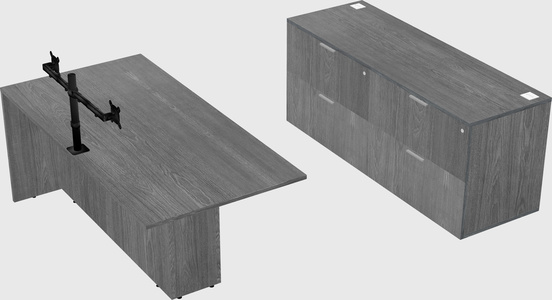 Executive parallel desk with credenza