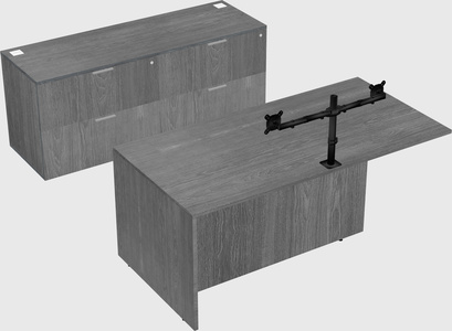 Bureau parallèle exécutif avec crédence