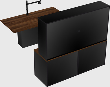 Executive parallel desk with credenza