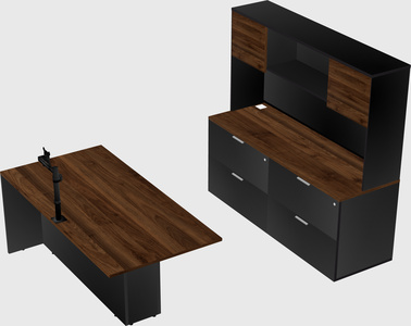 Executive parallel desk with credenza
