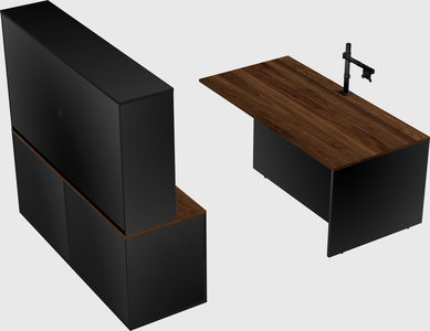 Executive parallel desk with credenza