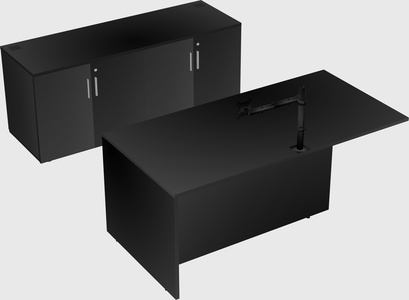 Executive parallel desk with credenza