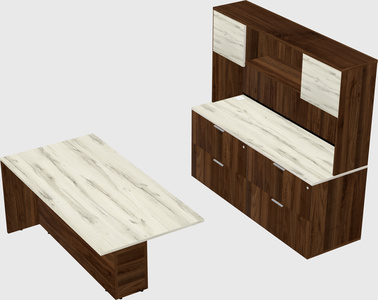Executive parallel desk with credenza